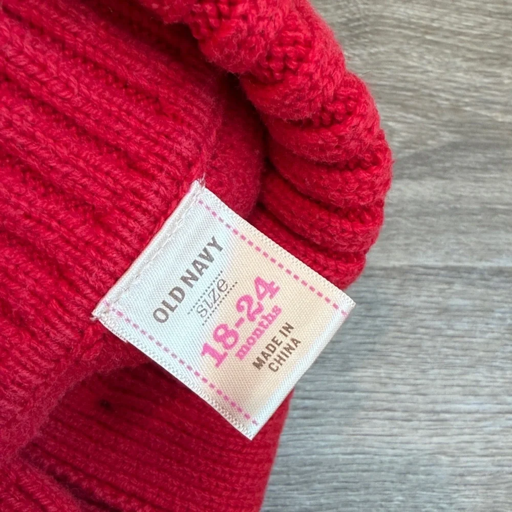 Old Navy baby girls red cable knit sweater